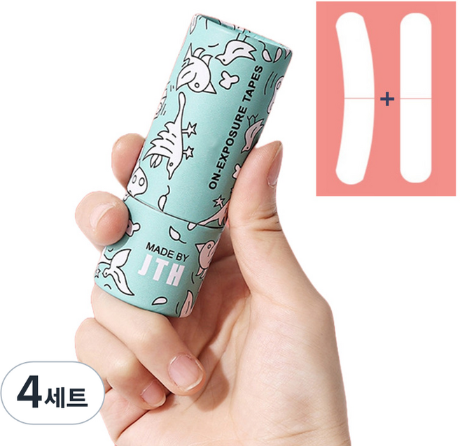 EGMI 의류 노출방지 셔츠 벌어짐 보정 옷 흘러내림 방지 테이프 2종 100매, 4세트, 라운드형+일자형