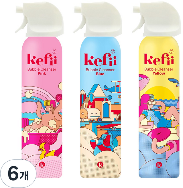 케피 유아 버블클렌저 3종 세트, 6개, 200ml