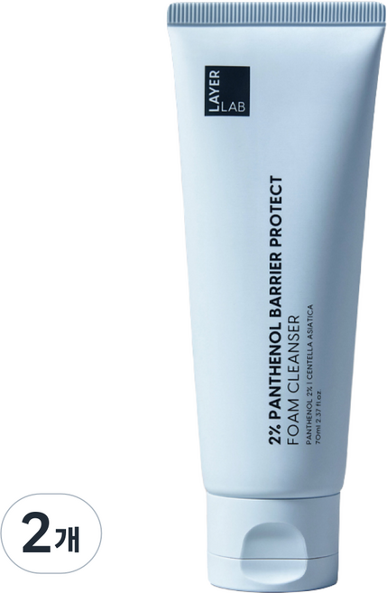 레이어랩 2% 판테놀 약알칼리성 폼클렌저 트래블 에디션, 2개, 70ml