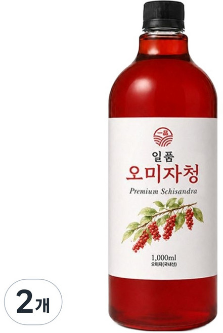 일품 오미자청 국산100% 오미자차 오미자원액 오미자엑기스, 2개, 1개입, 1000L