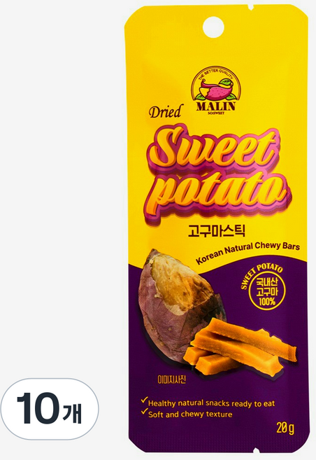말린 스윗 국내산 고구마 스틱, 10개, 20g