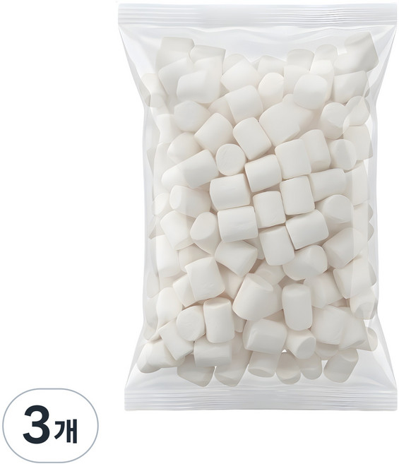 화이트 마시멜로우 1킬로그램 두쫀쿠재료 베이킹재료, 3개, 1kg