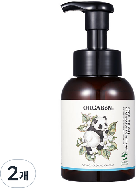 [유기농/비건] 오가본 씨앗품은 신생아 보습 순한 엉덩이 클렌저 300ml (기저귀 발진/약산성 거품), 2개, 280ml