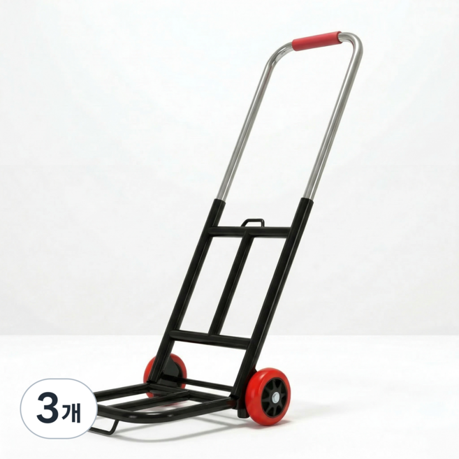 씨티엔 접이식 핸드카트 폴딩카트 다용도 초경량 손수레 내마모 튼튼한, 블랙, 3개