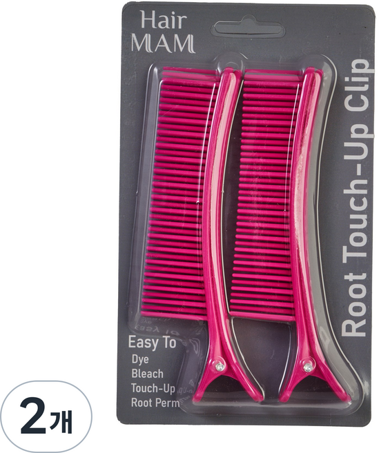뿌리염색 핀셋 섹션 핀셋 세트, 2개, 진분홍색세트