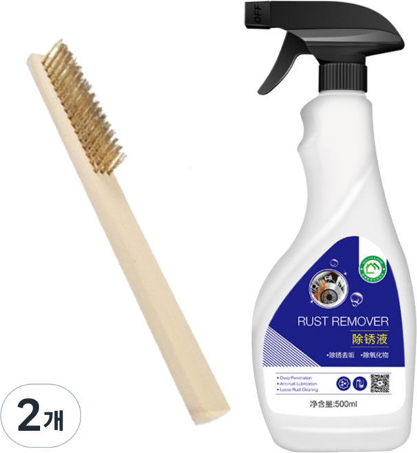 생활활력소 초강력 녹 제거제 금속 알루미늄 스테인레스 녹전환제 방청제, 2개, 500ml