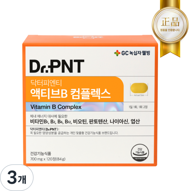 닥터피엔티 액티브B 컴플렉스 120정(2개월), 3개, 120정