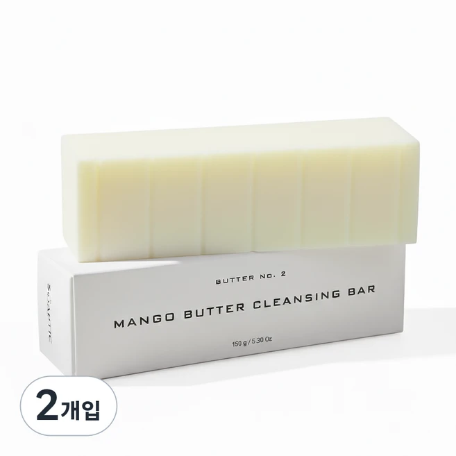 솝틱 망고버터 호호바 클렌징바 비누 올인원, 2개입, 150g - 쿠팡