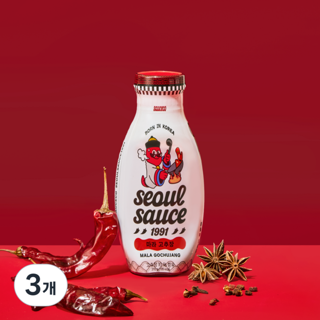 [서울소스 1991] 마라 고추장 소스, 3개, 310g