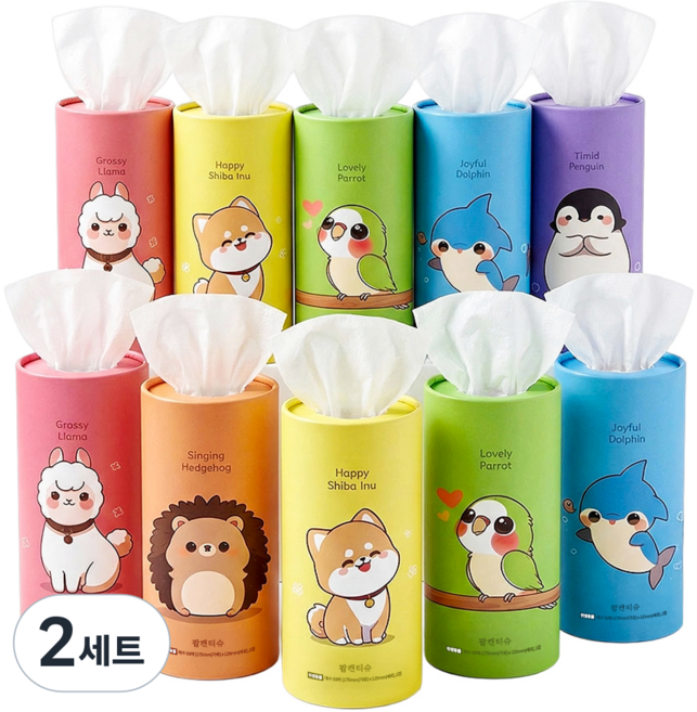 비라잇 팝캔티슈 휴대용 차량용 미니 각티슈 휴지, 2세트, 10개입