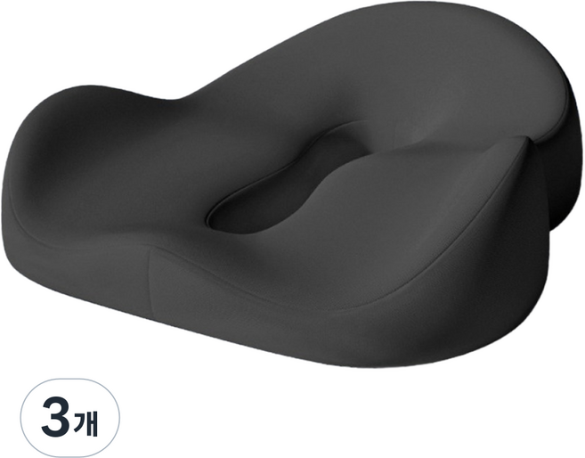 엔빙 3D 메모리폼 애플방석 도넛 방석, 3개, 그레이 NV-111B 입체방석