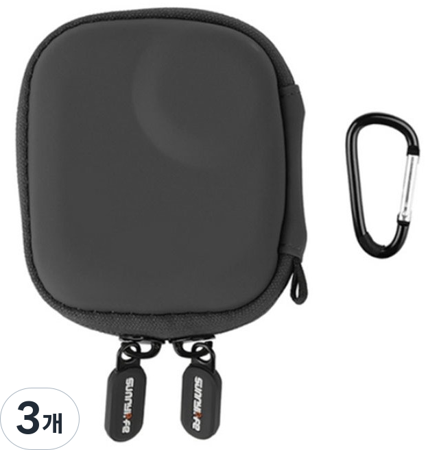 [특가] make speed DJI 오즈모나노 파우치 (카라비너 포함), 3개, 블랙