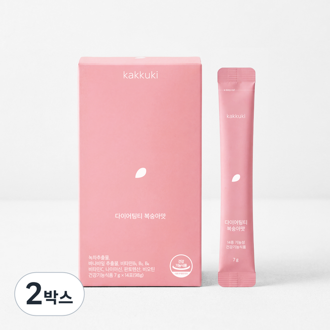 다이어팅티 복숭아맛 1BOX 녹차추출물 카테킨 체지방 감소 혈당케어 비타민 미네랄 14중 기능성 마시는 탄산 다이어트, 2박스, 14회분