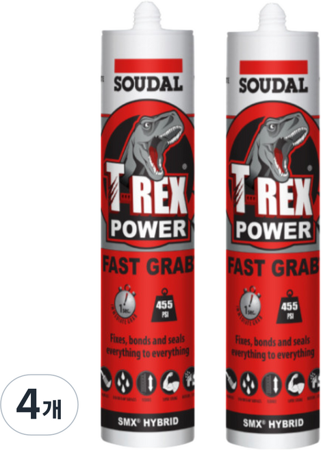 수달 티렉스 초강력 접착 실리콘 SOUDAL T-REX 흑색, 블랙계열, 4개