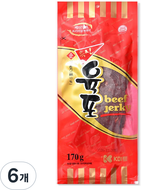 케이미트 순쇠고기 특선육포, 170g, 6개