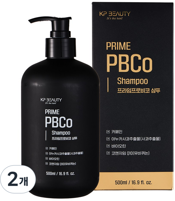 프라임 프로비코 맥주효모 비오틴 카페인 아누카사과 PBCo 탈모완화샴푸, 2개, 500ml