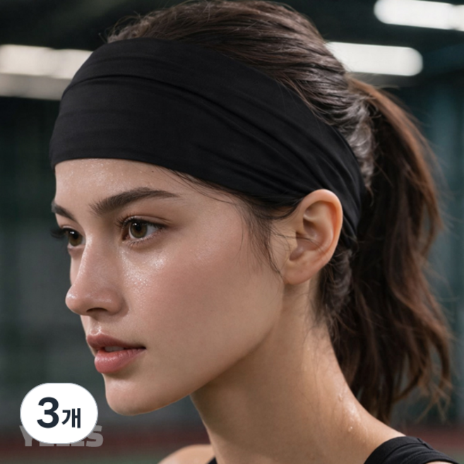 옐스 다용도 쿨링 스포츠 헤어밴드 고급형, 핑크, 3개