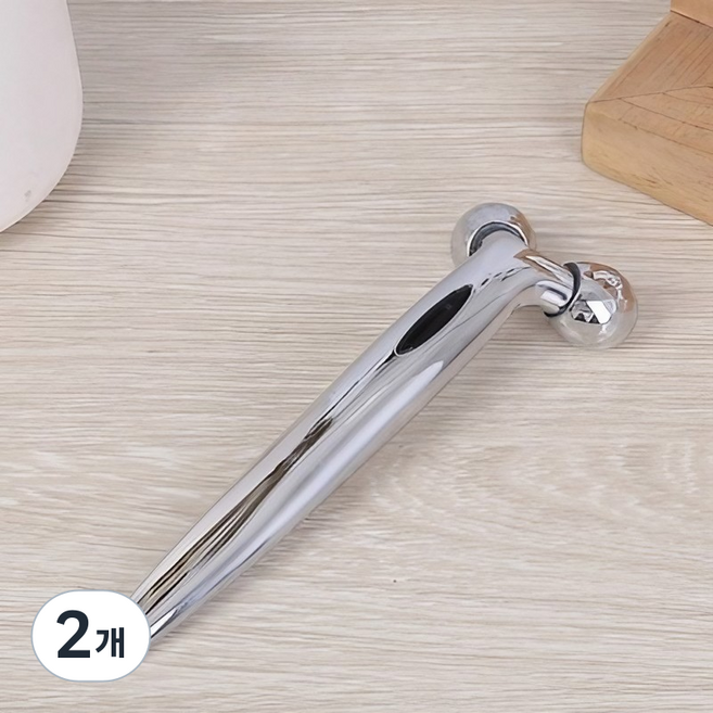 얼굴 페이스 마사지 롤러 마사지볼 턱살 볼살 괄사 주름, 2개, 실버