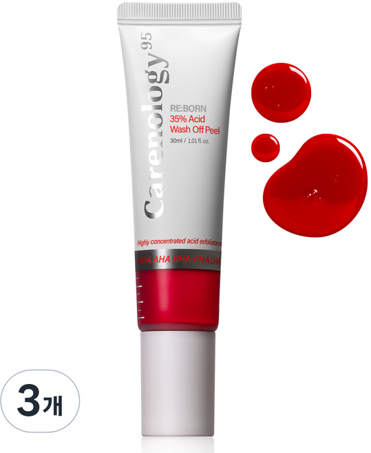 케어놀로지 리본 35% 애씨드 워시오프 필 / 30초 따꼼 필링젤, 3개