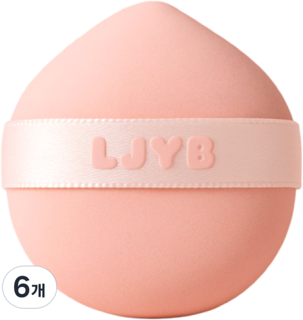 엘제이와이비 쫀쫀 밀착 화잘먹 뚱방울퍼프, 6개, 핑크