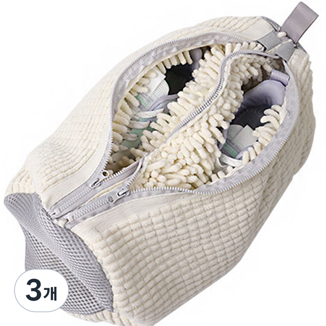 모던밍글 운동화 세탁망 극세사 대형, 더블지퍼, 3개