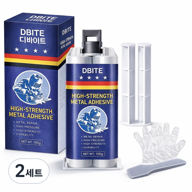 하비앤하트 초강력 금속접착제 100ml 에폭시 플라스틱 누수 주물보수, 2세트, 회색