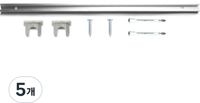 마이토우 액자걸이 레일 50cm 단품 길이 연장 설치용 레일커넥터 포함 액자걸이 별매, 5개, 플래티넘 실버