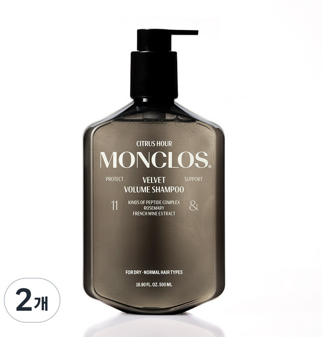 몽클로스 벨벳 볼륨 샴푸 머스크 베르가못, 2개, 500ml