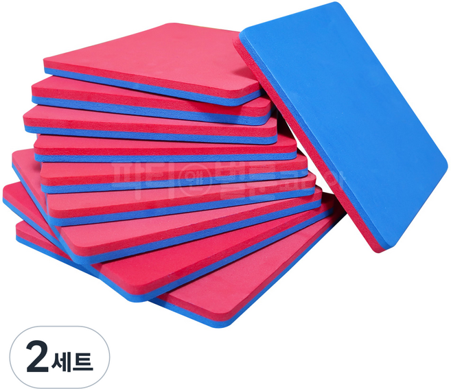 색판 뒤집기 10개입 가을 운동회 레크리에이션 체육대회 게임 도구, 2세트, 사각 레드&블루