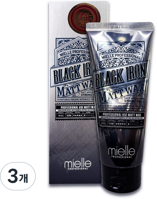 미엘 블랙 아이언 매트 왁스 150g, 3개