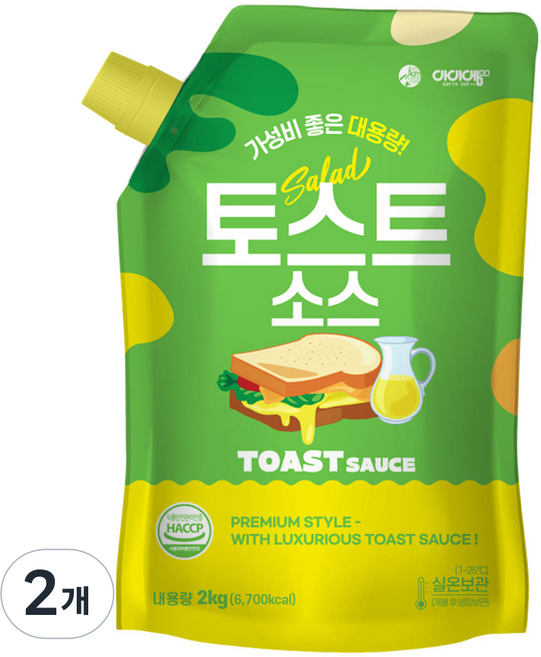 아이엠소스 토스트소스 대용량 전문점용, 2kg, 2개