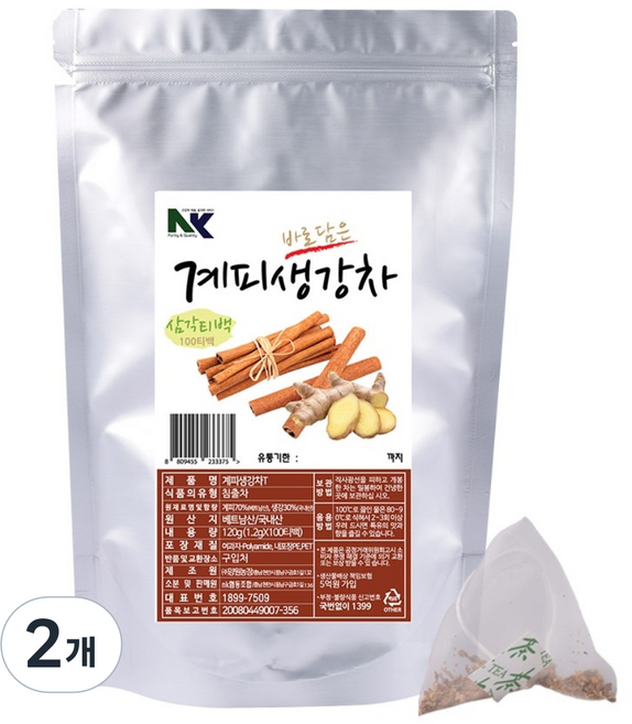 양원농장 계피생강차 티백, 1.2g, 100개입, 2개