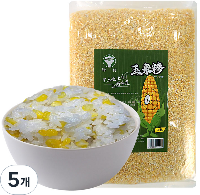 (배터짐)녹허흑토 콘그릿츠 연변 소알 찰옥수수쌀 옥수수쌀, 5개