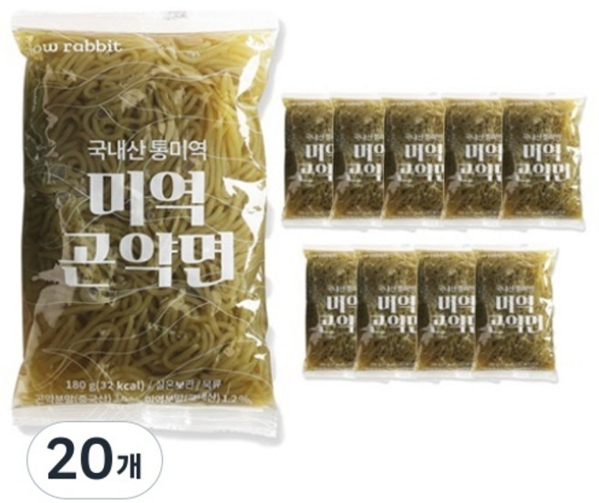 슬로우래빗 미역 곤약면, 180g, 20개