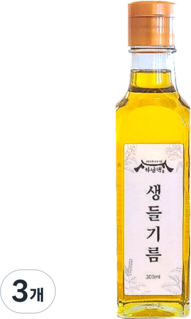 하남댁 건강지키미 저온압착 생들기름, 3개, 300ml