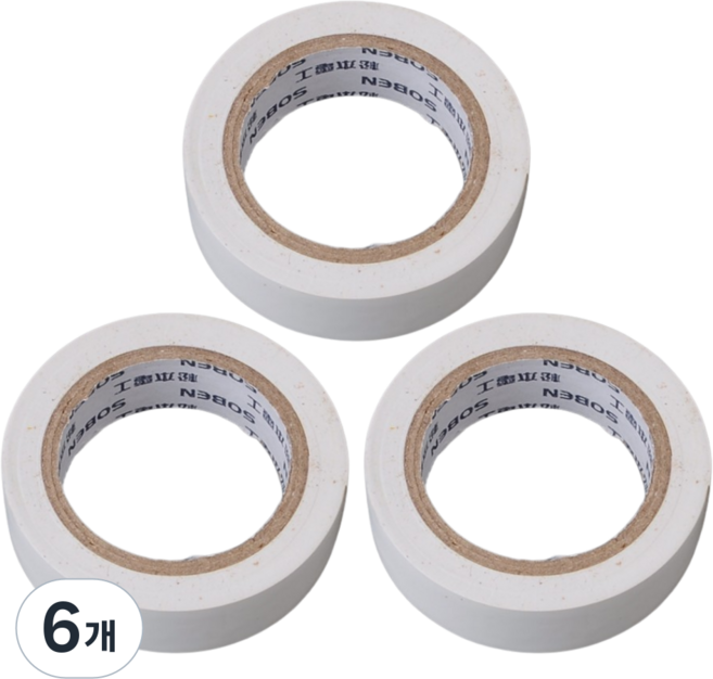 뉴립 흰색 절연테이프, 6개