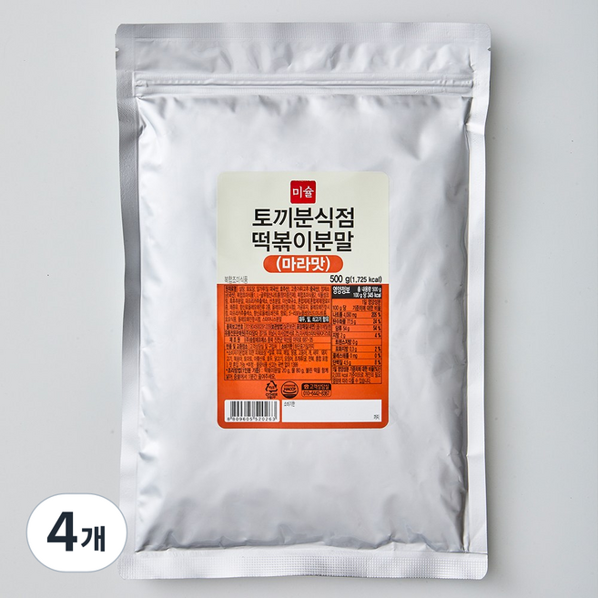 미슐 토끼분식점 마라 떡볶이 분말, 4개, 500g