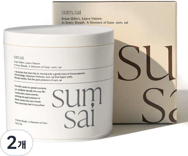 숨사이 편백 실내 탈취제, 300g, 2개