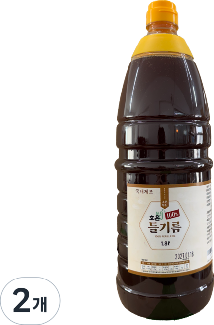 호은 들기름(통들깨100%), 2개, 1.8L