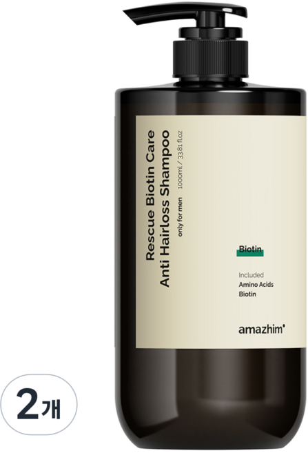 어메즈힘 레스큐 비오틴 지성케어 탈모 대용량 샴푸, 2개, 1L