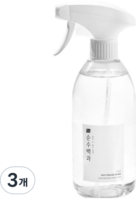 순수백과 피톤치드 프리미엄 스프레이 본품, 500ml, 3개