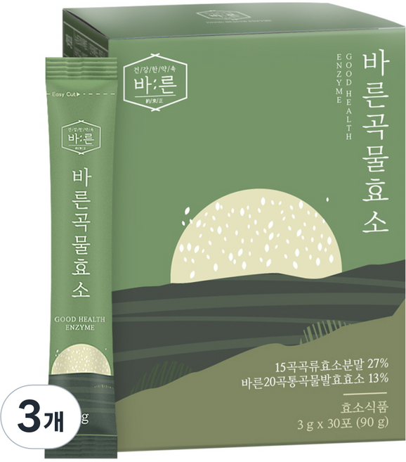건강한약속 바른 곡물효소 누룽지맛, 90g, 3개