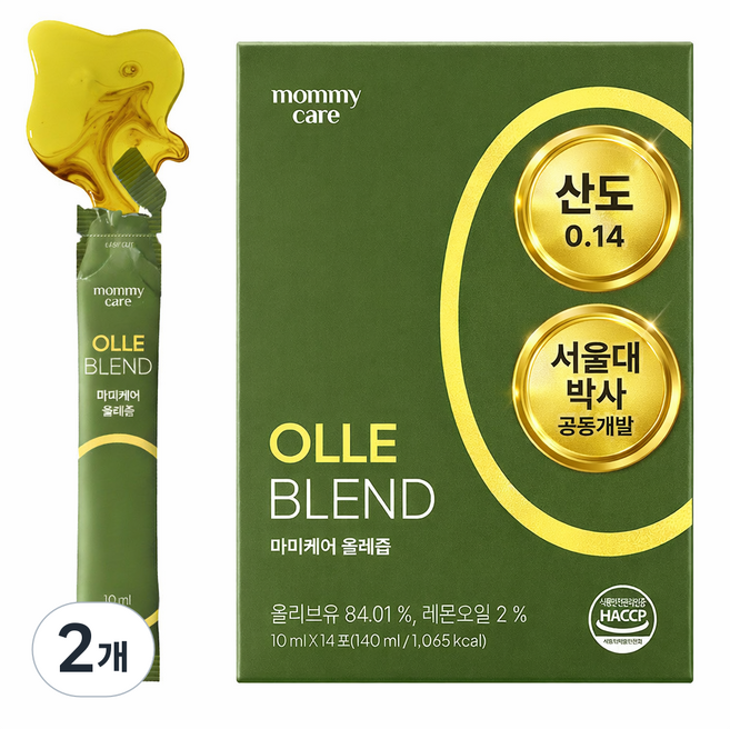 마미케어 유기농 스페인 엑스트라버진 0.14 올리브오일 레몬즙 스틱 올레샷 올레즙, 2박스, 140ml