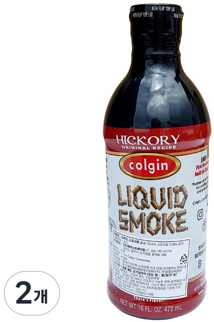 콜긴 리퀴드 스모크향 소스 스모크 불향 불맛 숯불 바베큐 소스, 2개, 472ml