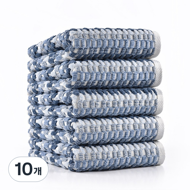 MYNVO 프리미엄 180g 40수 코마사 선염타월 세면 부드러운 호텔 가정용 선물용 데일리 수건 타올 세트, 10개, 네이비