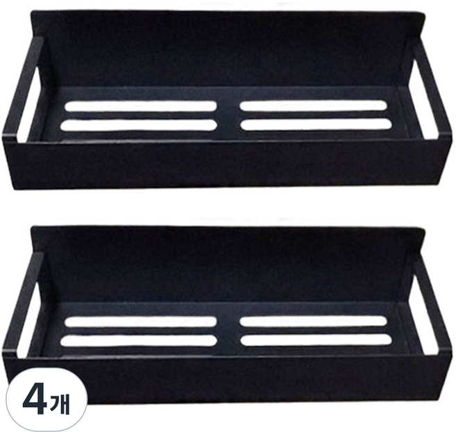 루미윤 자석 수납함 현관문 냉장고 세탁기 자석선반, 4개, 블랙