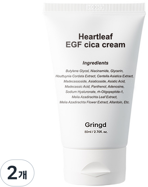 피부과 EGF 자생크림 그링드 어성초 시카 크림 레이저 시술후 점뺀후, 2개, 80ml