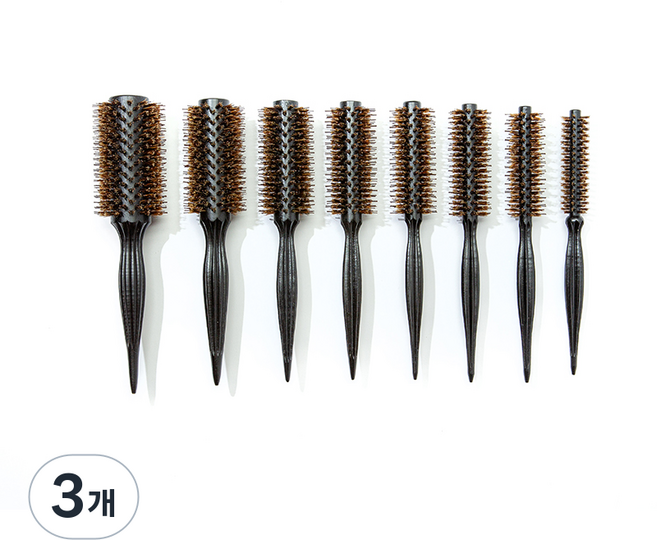 다주자 골드 포킹 볼륨 스타일링 라운드 롤빗 전문가용 빗, 3개, 미니0호