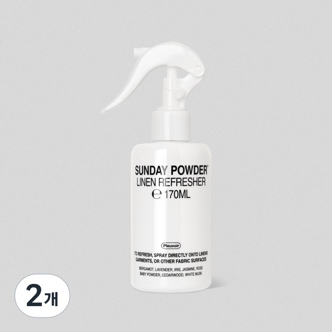 [공식 판매처] 플르부아 린넨스프레이 선데이 파우더, 2개, 170ml