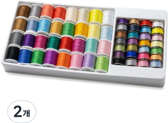 올맘 60종 멀티 재봉사 보빈 밑실 미싱실 재봉실, 2개, 혼합